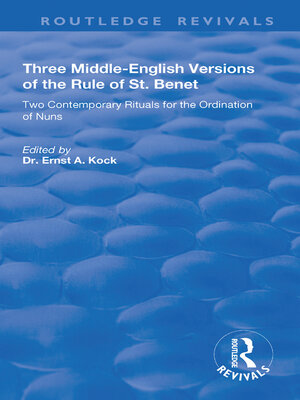 cover image of Three Middle-English Versions of the Rule of St. Benet